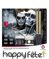 Kit maquillage de squelette noir et blanc au latex, image 6