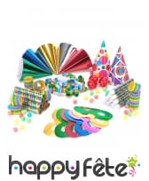 Kit multicolore de cotillons pour 20 personnes