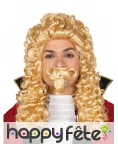 Kit perruque et moustache de Marquis blond adulte