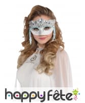 Loup argenté de fée des neiges avec faux diamants