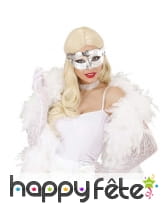 Loup argenté métallisé avec ruban assorti