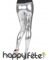 Legging argenté uni et stretch, image 3