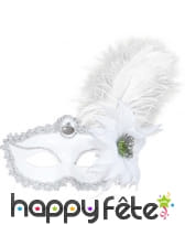 Loup blanc avec plume et rose blanche, image 1