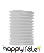 Lampion blanc cylindrique de 16/26 cm