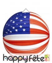 Lanterne boule drapeau Américain