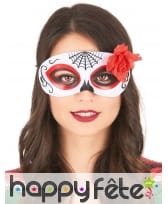 Loup blanc Dia de los muertos avec rose