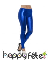 Legging bleu effet métallique