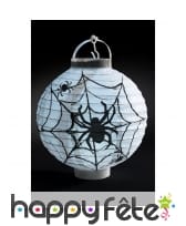 Lanterne blanche motif araignée, en papier
