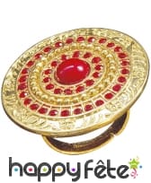 Large bague romaine ronde dorée et rouge, image 2