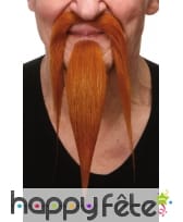 Longue barbe rousse et moustaches de chinois