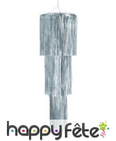 Lustre cascade argenté de 120 x 40 cm