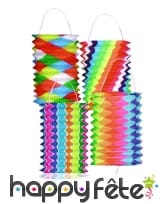 Lampion cylindrique bariolé