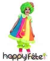 Large costume de clown coloré pour enfant