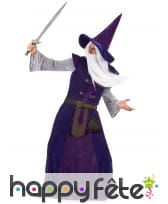 Long costume de mage violet pour adulte, image 1