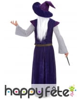 Long costume de mage violet pour adulte, image 2