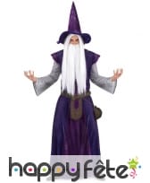 Long costume de mage violet pour adulte