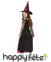 Long costume de petite sorcière noir et rose, image 2