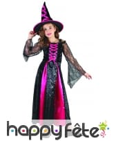 Long costume de petite sorcière noir et rose, image 3