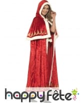 Longue cape de mère Noël rouge et dorée, image 2