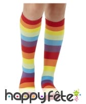 Longue chaussettes de clown multicolores, enfant