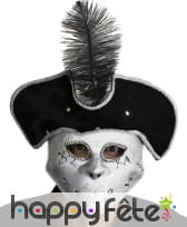 Loup carnaval de venise avec chapeau plume