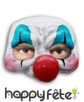 Loup clown en latex avec nez rouge