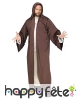 Longue cape marron avec capuche pour adulte