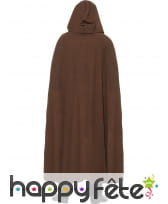 Longue cape marron uni avec capuche pour adulte, image 1