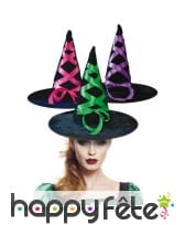 Long Chapeau pointu de sorcière avec ruban coloré, image 1