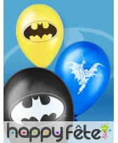 Lot de 10 Ballons Batman en Latex de 32cm, image 1