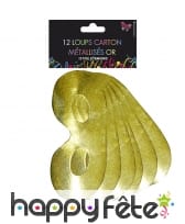 Lot de 12 loups cotillon métallisés, image 1