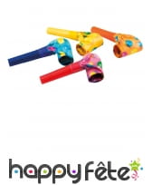 Lot de 12 sifflets sans gênes multicolores, image 1