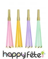Lot de 4 Trompettes cotillon colorées