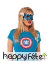 Loup de Captain America métallisé pour femme