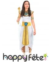 Long déguisement d'égyptienne blanc et doré, image 1