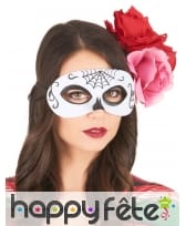 Loup Dia de los muertos noir et blanc