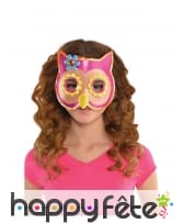 Loup de hibou rose en paillettes pour enfant