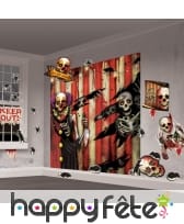 Large décor mural de clowns squelettes