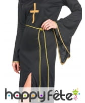 Long déguisement noir et doré de religieuse, image 1