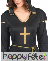 Long déguisement noir et doré de religieuse, image 2