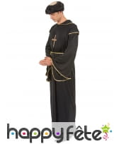 Long déguisement noir et doré de religieux, image 1
