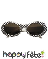 Lunettes damier noir et blanc, années 60