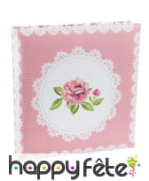 Livre d'or rose imprimé dentelle et rose, 24cm