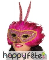 Loup de Phoenix plumé rose pour adulte