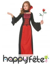 Long déguisement rouge noir de petite vampiresse, image 1
