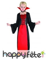 Long déguisement rouge noir de petite vampiresse, image 3