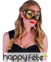 Loup doré rouge motifs vénitiens