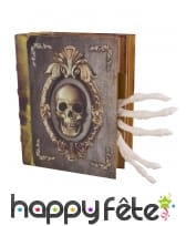 Livre de sorcier animé avec main squelette 16x20cm