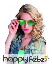 Lunettes de soleil verre miroir vert