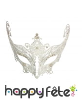 Loup en dentelle argenté métallique